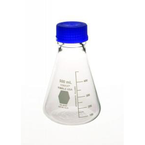 KIMAX® Wide-Mouth Erlenmeyer Flask w/GL 45 Screw Cap