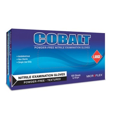 N19 Cobalt Blue Powder-Free Nitrile Textured Gloves
