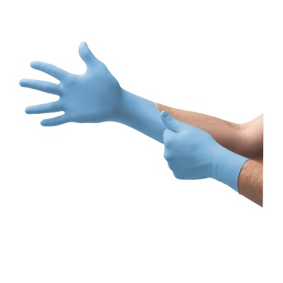 N81 Blue Lightly-Powdered Textured Nitrile Gloves