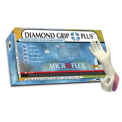 Diamond Grip Plus Powder-Free Latex Gloves