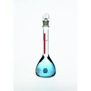 KIMAX® Class A Red Stripe Volumetric Flasks with Stopper