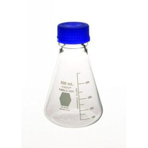 KIMAX® Wide-Mouth Erlenmeyer Flask w/GL 45 Screw Cap
